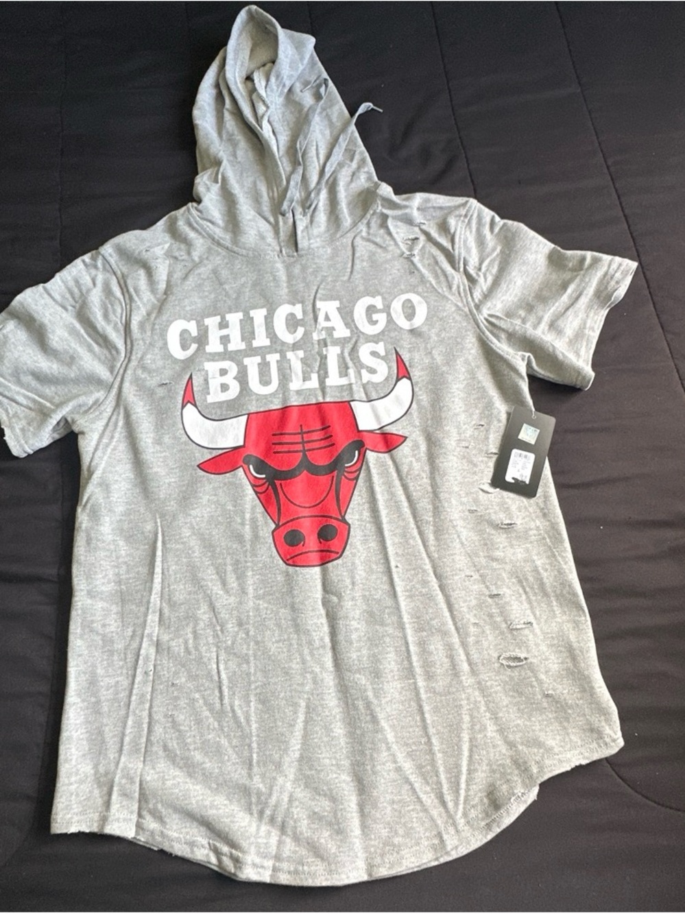NBA Gray and Black Hooded Sweatshirt with Official NBA Tag